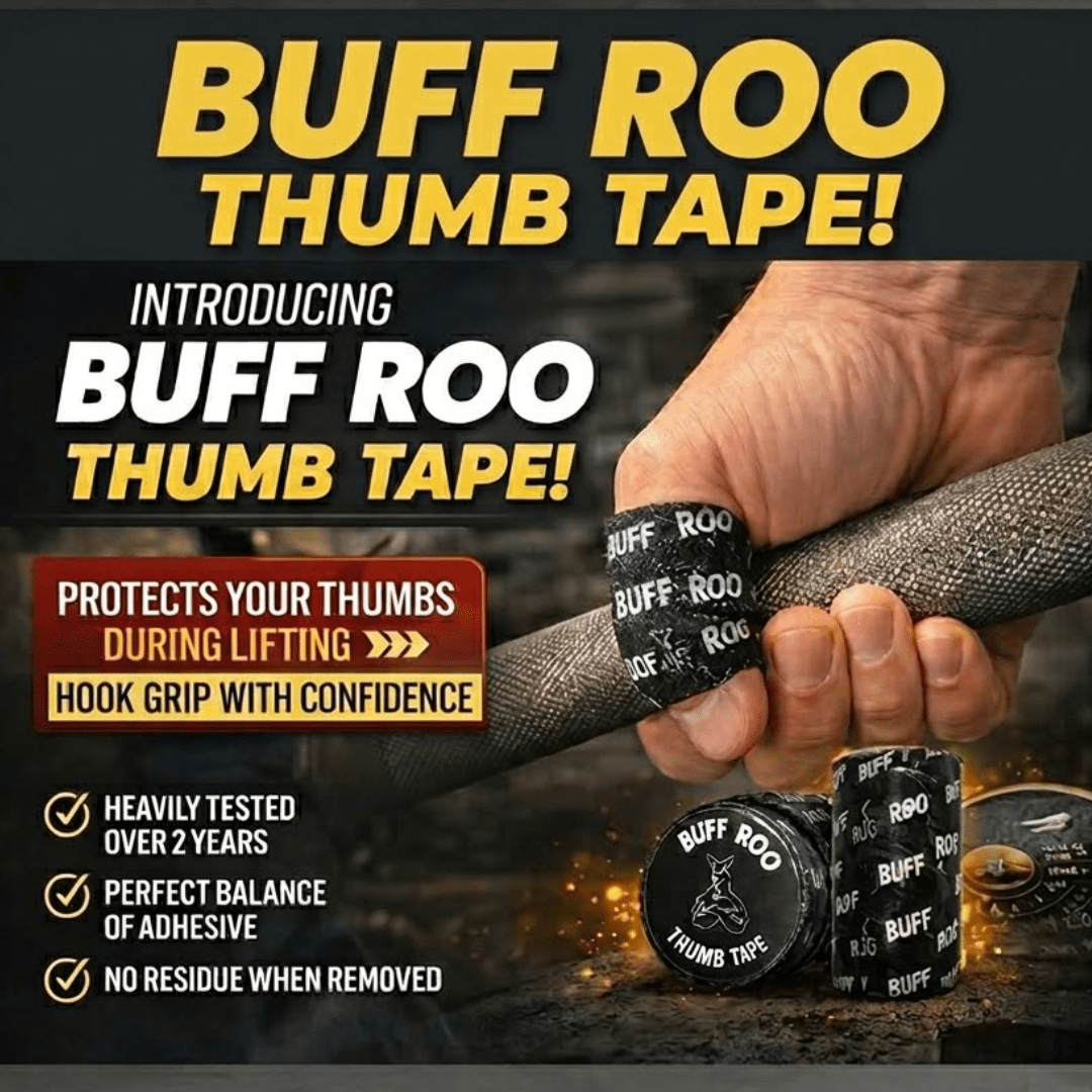 Buff Roo Thumb Tape – 7m Hook Grip Tape for Weightlifting & CrossFit - Buff Roo Fitness